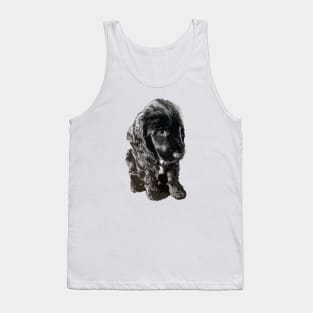 English Cocker Spaniel Black Puppy Dog - Adorable! Tank Top